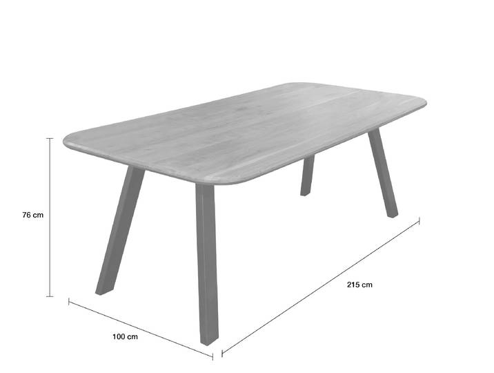 LC Home Esstisch 215x100cm Akazie Metallgestell Holztisch
