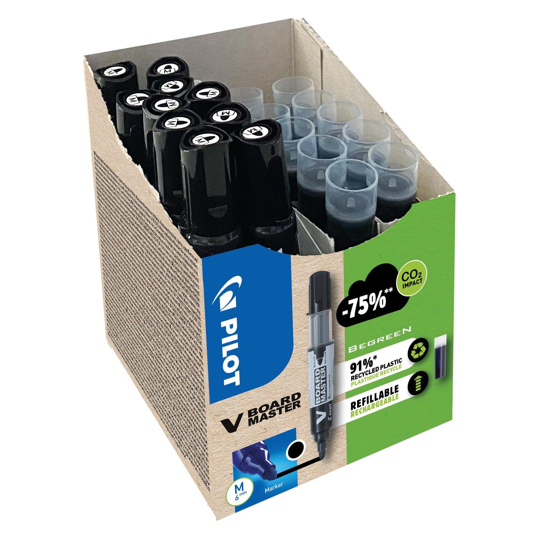Pilot Greenpack V-Board Master, schwarz, 10 Marker und 10 Ersatzminen (10x) (WBMA-VBM-M-BG/WBS-VBM)