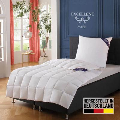 Daunenbettdecke EXCELLENT "Wien, Bettdecken für Sommer und Winter, Decke", weiß, B:155cm L:220cm, Bezug: 100% Baumwolle. Füllung: 90% Daunen, 10% Federn, Bettdecken, Bettdecke 135x200 cm, made in Germany, allergiker geeignet (Hausstaub)