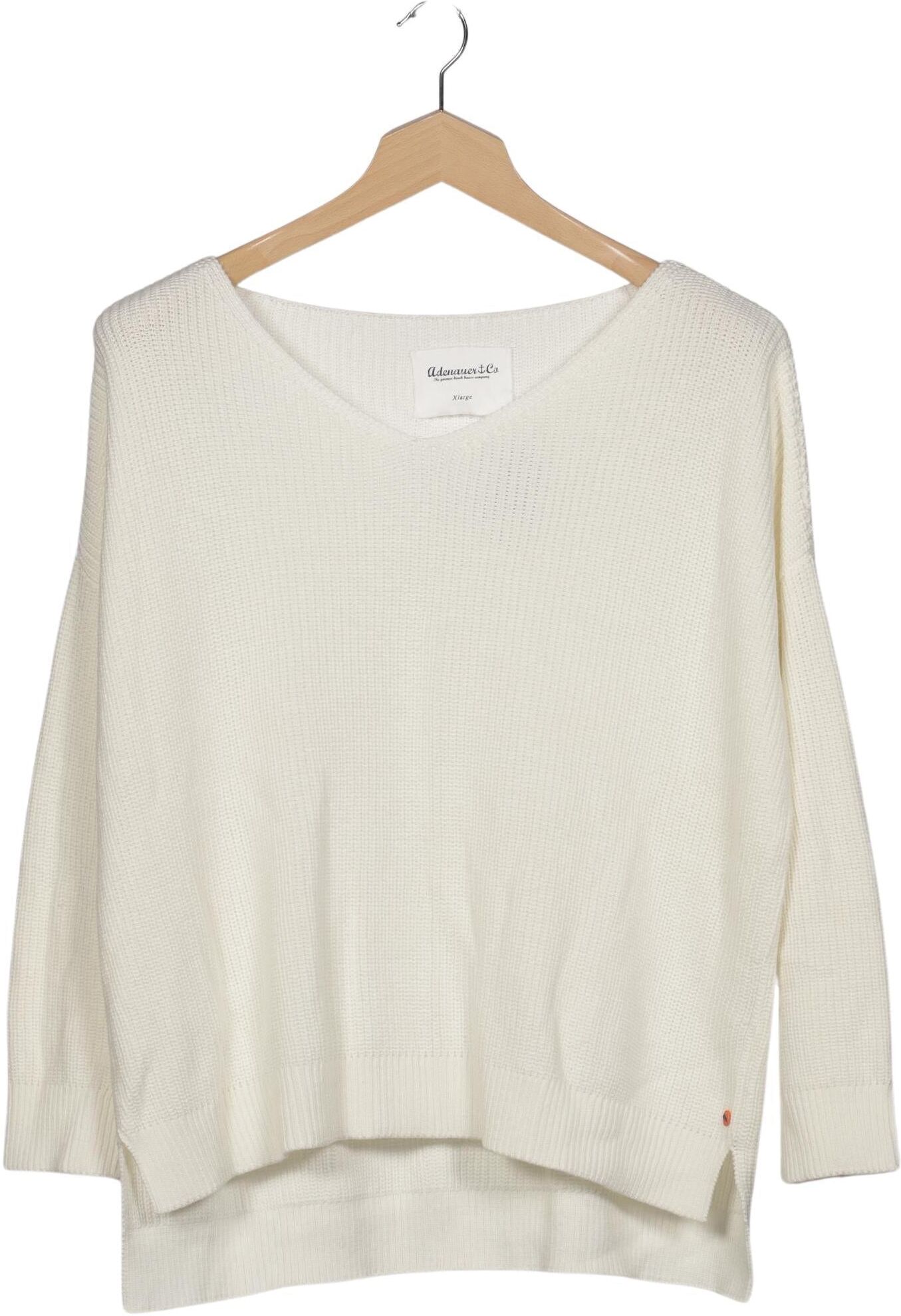 Adenauer & Co Damen Pullover, Cremeweiß, Gr. XL, Baumwolle - Second Hand