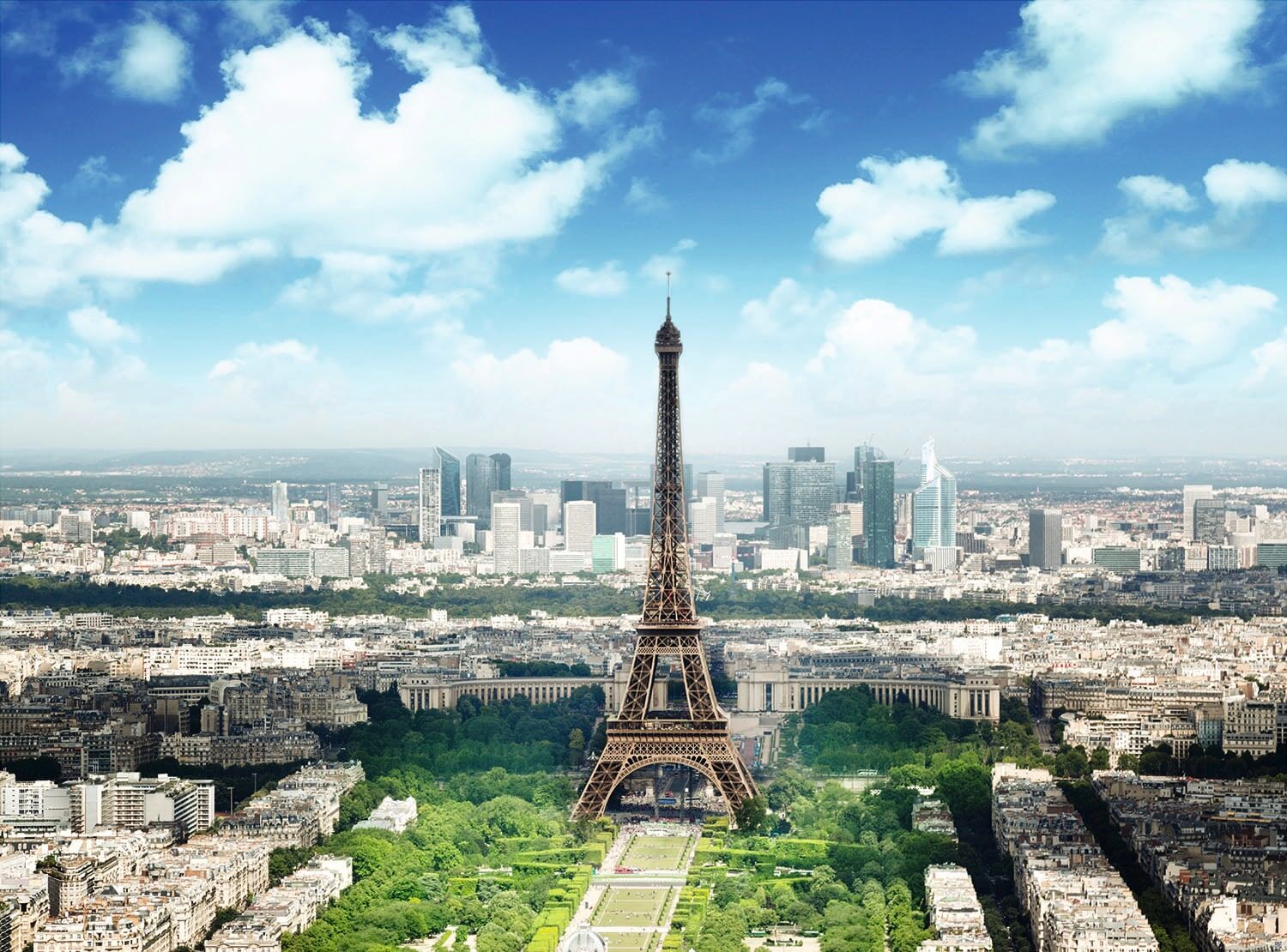 Fototapete PAPERMOON "Eiffel Tower", bunt, B:2m L:1,49m, Vlies, Tapeten, Fototapete bunt B/L: 2m x 1,49m, Bahnen: 4 Stk.