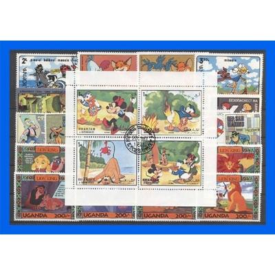 25 verschiedene Briefmarken Comics Walt Disney