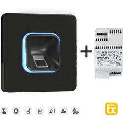ekey xLine Fingerprintset für Unterputzmontage, schwarz inkl. Netzteil, 503702