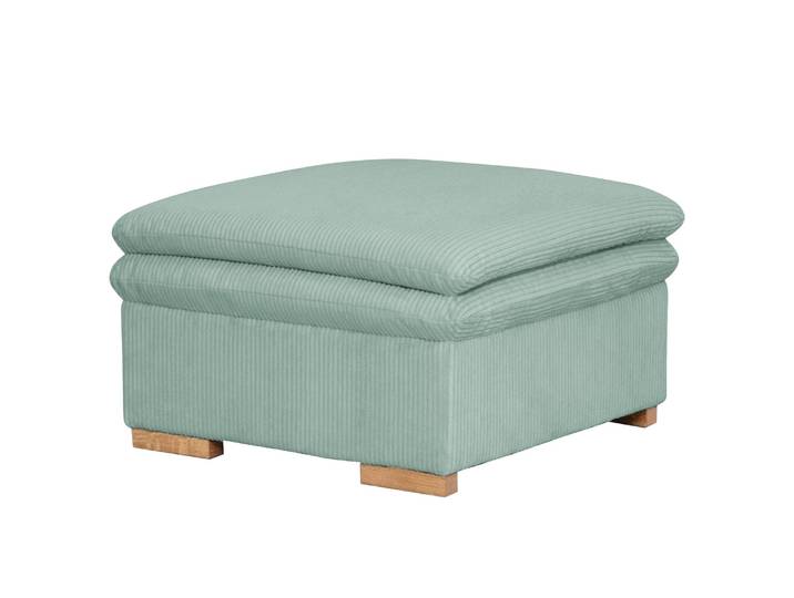 Polsterhocker Dailman 80 x 80cm Blau/Babyblau Cordstoff Lola: Babyblau