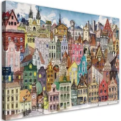 WANDBILD fröhliche stadt