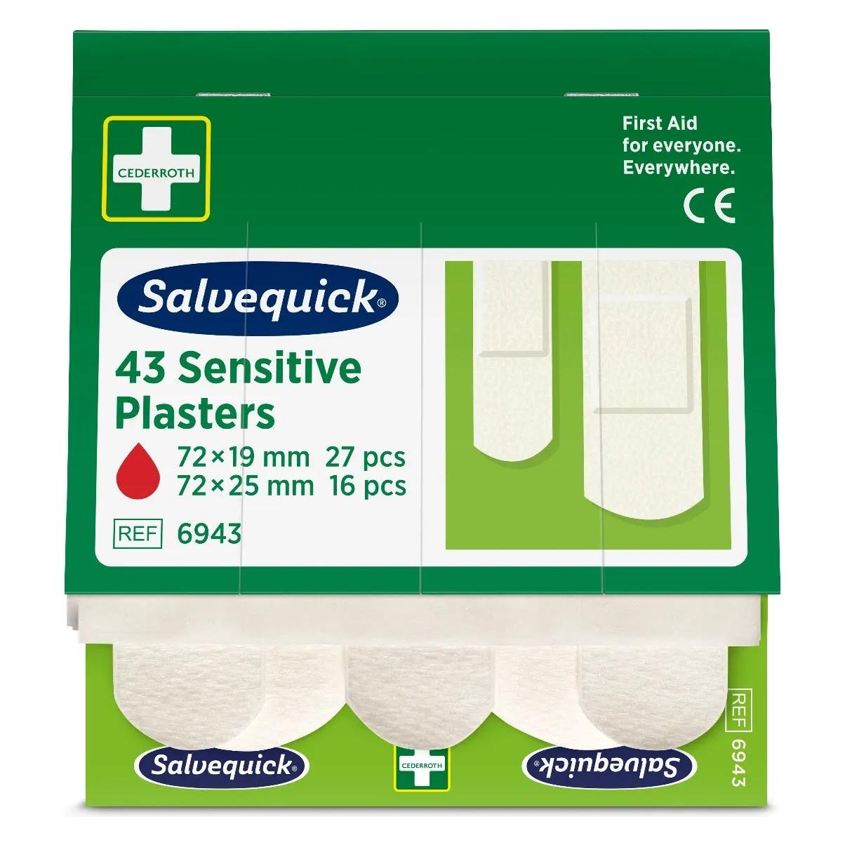 Söhngen Refill für SALVEQUICK, 6 VE Pflaster-Strips, Vlies, je 43 Stk, VE à 6 Stk (6x) (1009943)