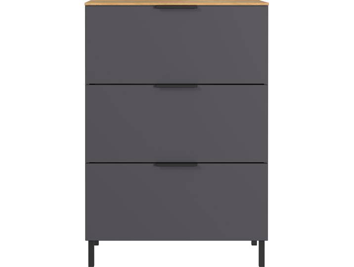 Kommode, Holzwerkstoff, Grau/Braun, 68×98 cm, mit Stauraum, Klassisch/Modern, Germania