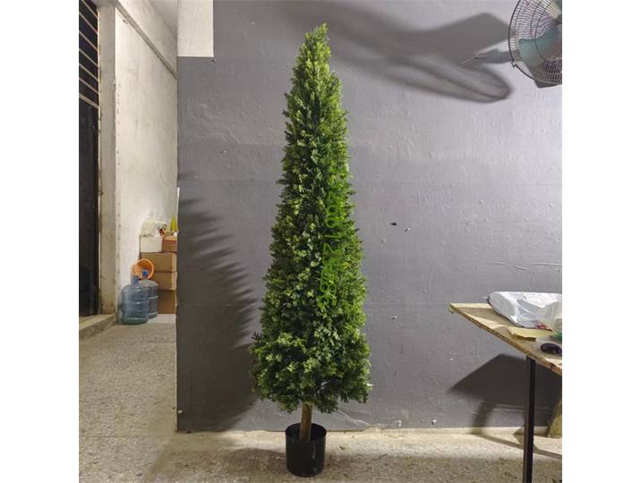 Cyprès pin artificiel funéraire arbre à personnes simulation plante verte en pot protection de l'environnement maison commerciale