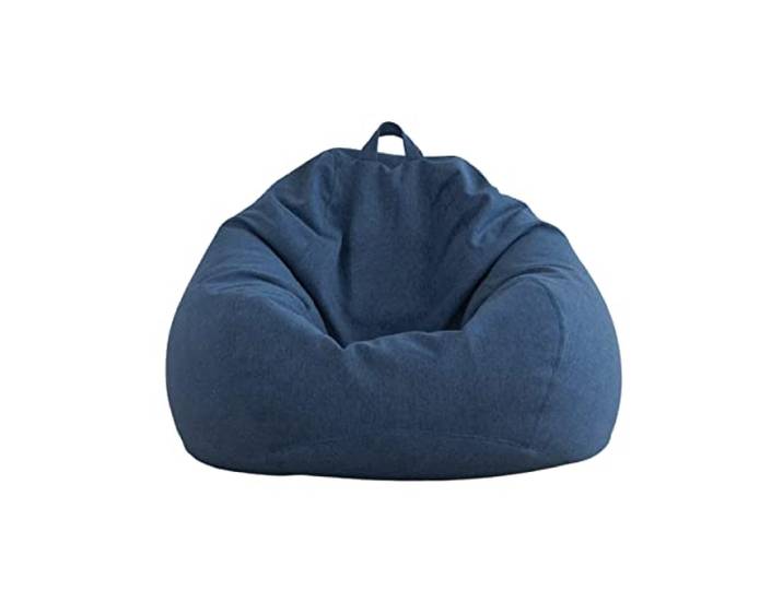 AD.CON Sitzsack mit EPS-Perlen Füllung Puff Relax-Sessel Sitzkissen Bodenkissen Bean Bag 120x120x60cm 350L Marineblau