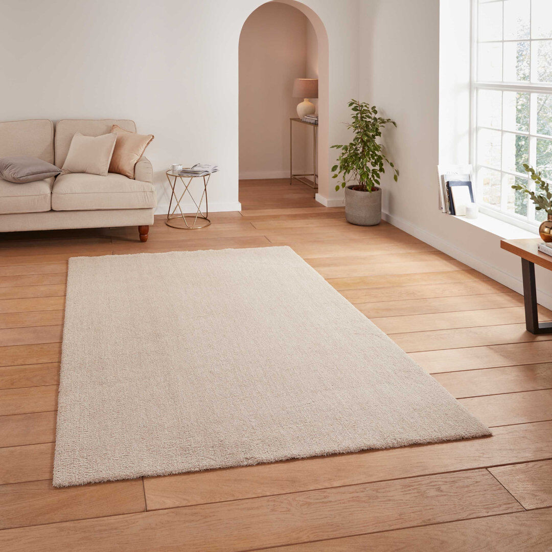 Brayden Studio Arrauf area rug Machine Woven Rectangle Linen White Rectangle 60 x 115cm