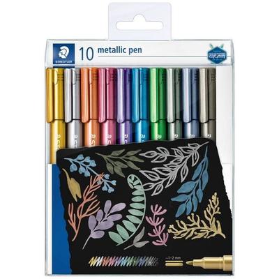 STAEDTLER 8323 Metallic pen, Etui mit 10 sortierten Farben, 8323 TB10