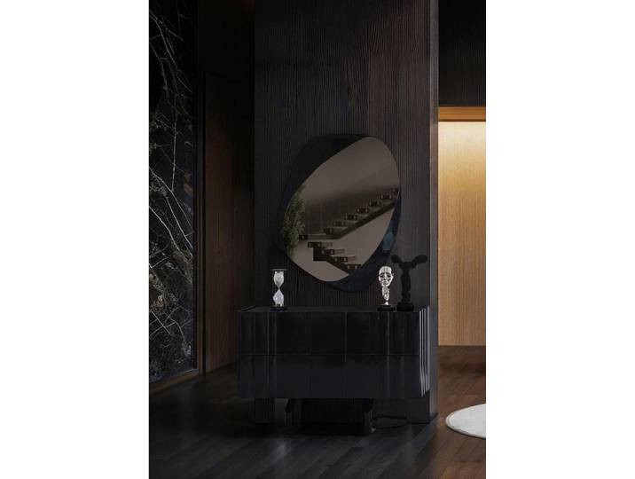 Xlmoebel Schminktisch Eleganter schwarzer Schminktisch mit Spiegel im modernen Design (2-St), Made in Europa