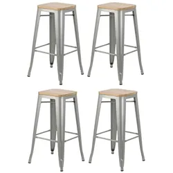 Barhocker 4er-Set   ¦ grau ¦ Maße (cm): B: 43 H: 75