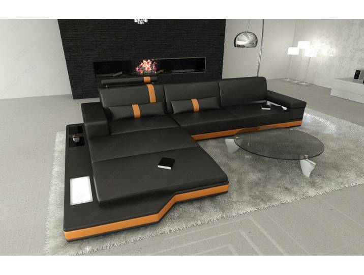 Couch Messana L-Form in Leder