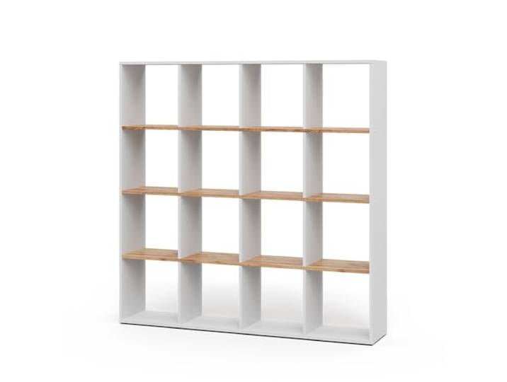 Vicco Raumteiler Karree, Weiß/Goldkraft Eiche, 142.4 x 143 cm zur flexiblen Raumaufteilung und übersichtlichen Aufbewahrung