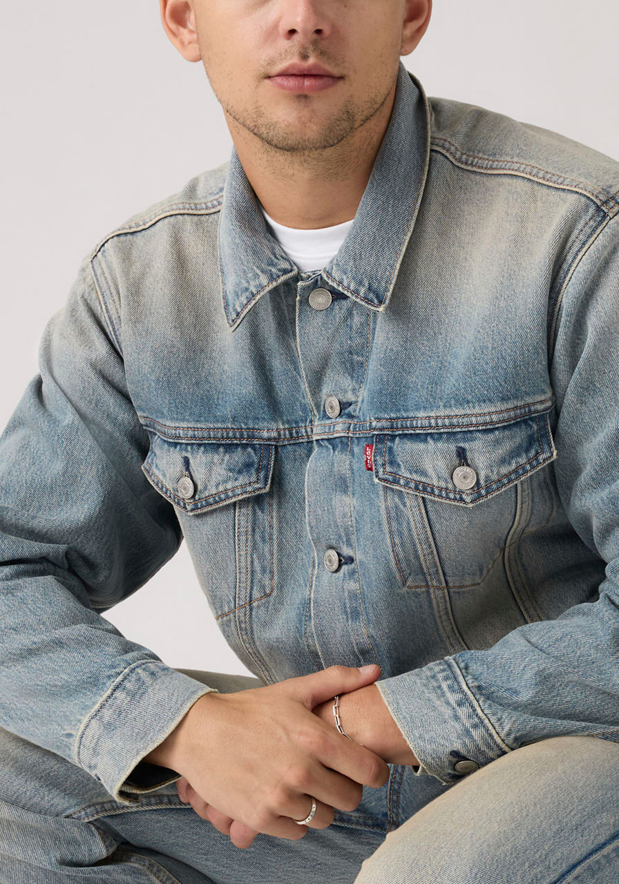 Jeansjacke LEVI'S "NEW RELAXED FIT TRUCK", Herren, Gr. S, blau (wherever you are t), Denim/Jeans, Obermaterial: 100% Baumwolle, relaxed fit, 1-Knopf-Manschette, Jacken Jeansjacke wherever you are t S