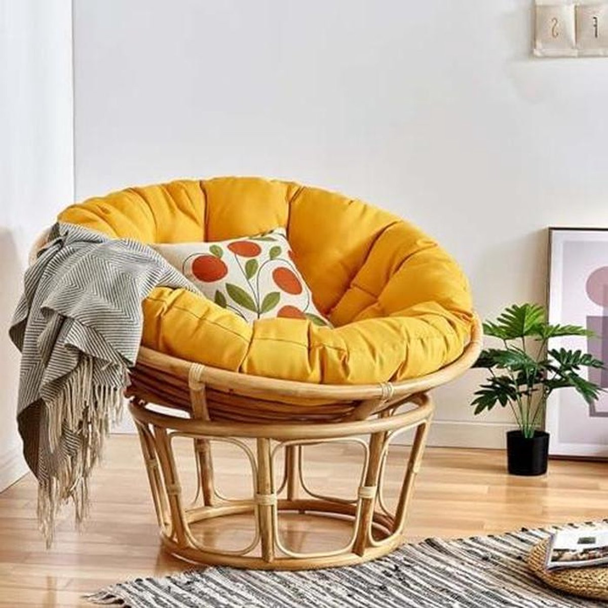 Grijs Papasan Stoelkussen voor volwassenen - 80 x 80 cm