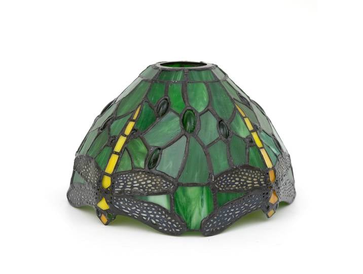 Abat-jour en verre teinté, abat-jour artisanal en forme de libellule verte de 8 pieds, adapté aux lustres, lampes murales, abat-jour de lampe suspendue remplaçable