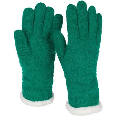 Strickhandschuhe STYLEBREAKER "Strickhandschuhe mit Reiskornmuster und Fleece", Damen, grün, Modisch, Handschuhe