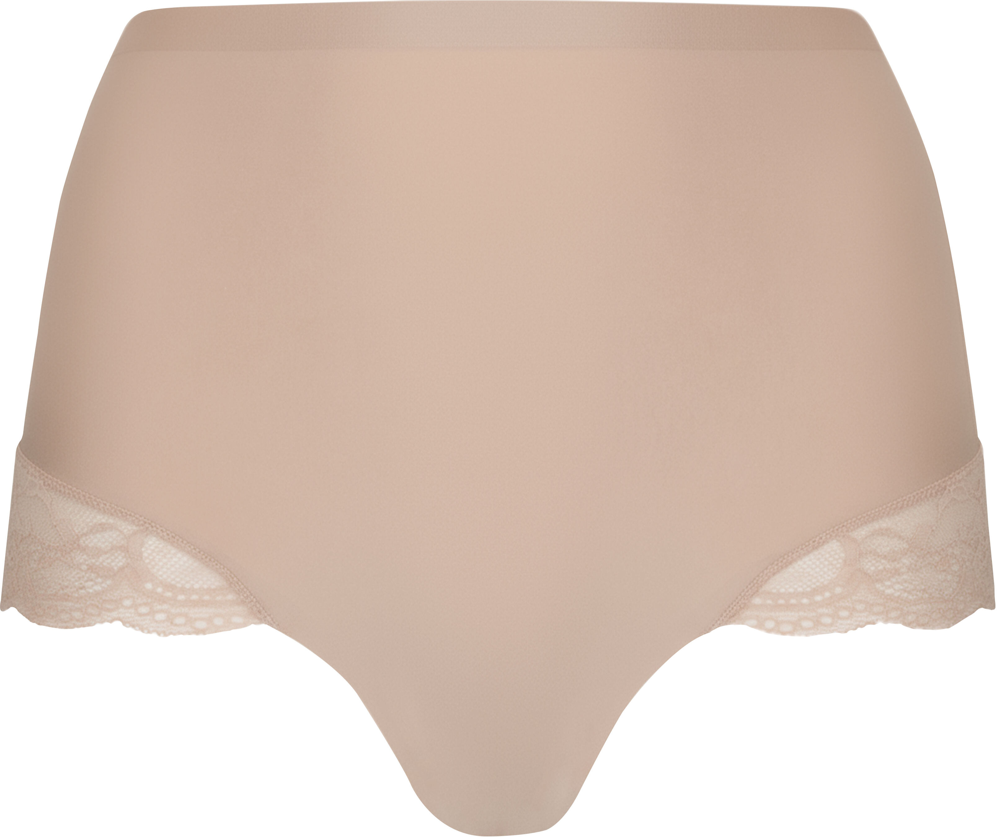 String MAGIC BODYFASHION, Damen, Gr. L, Spitze, beige (cappuccino), Spitze, Obermaterial: 80% Polyamid, 20% Elasthan, körpernah, Unterhosen String, mit Spitze, hohe Taille