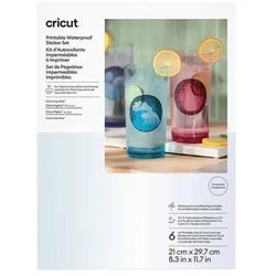 Cricut, Bastelfolie,  Printable Waterproof Sticker Set – A4 (6 ct)