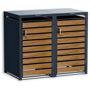 Metzler Mülltonnenbox MMB-3-2X, Metall, für 2 Mülltonnen bis 240 Liter, abschließbar