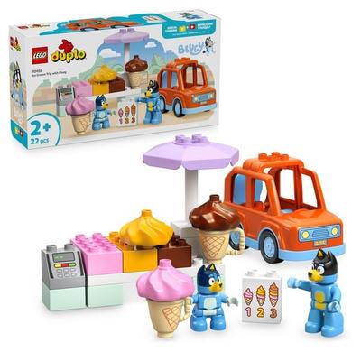 LEGO DUPLO Bluey Ausflug zur Eisdiele mit Bluey - Lernspielzeug - 10458