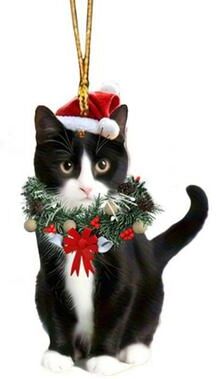 Multicon Wholesale Hub Pendant Christmas Cat Ornaments, Christmas Car Home Decoration, Acrylic Cat Decorations For Christmas Garlands black Cat