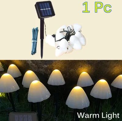Combo Retail Shop LED Solar Mushroom Lights, Outdoor Waterproof Decorative Street Lights For Lawn Garden, Patio Christmas Holiday warm 3.5m 10 Bulbs