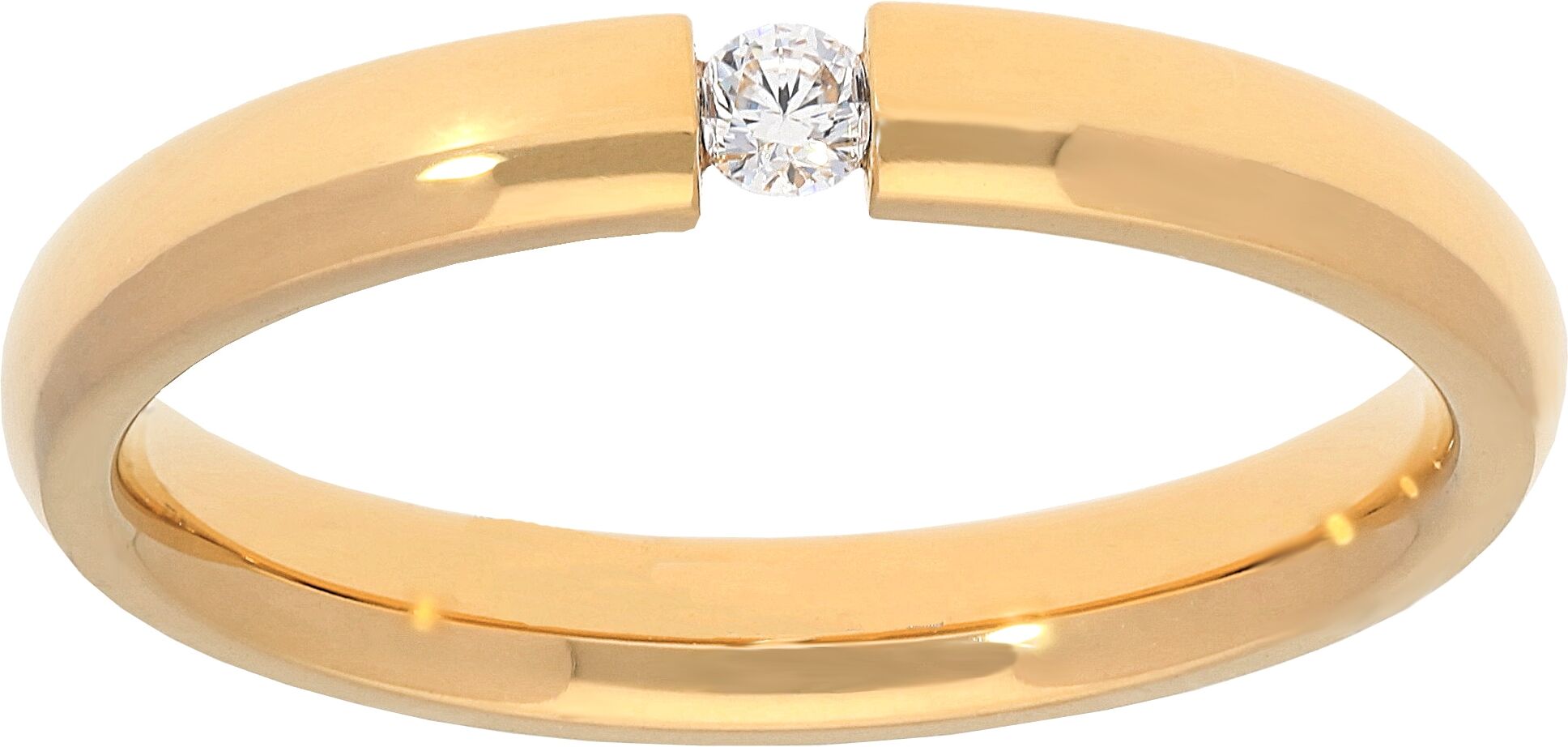 Trauring TITANIA "Titanring" Gr. 64, gold (goldfarben), Fingerringe, Damen, 64, Titan, Trauring, mit Zirkonia