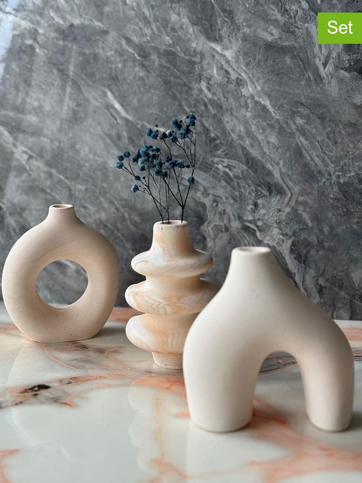 Scandinavia Concept 3er-Set: Vasen in Beige - (H)10 x Ø 8 cm - onesize