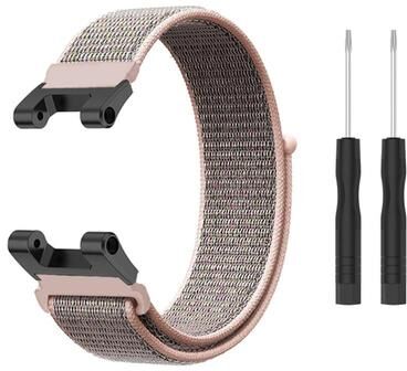 Everyday Crate Amazfit T Rex T Rex Pro Ares Nylon Watch Band Adjustable Replacement Strap sand Pink