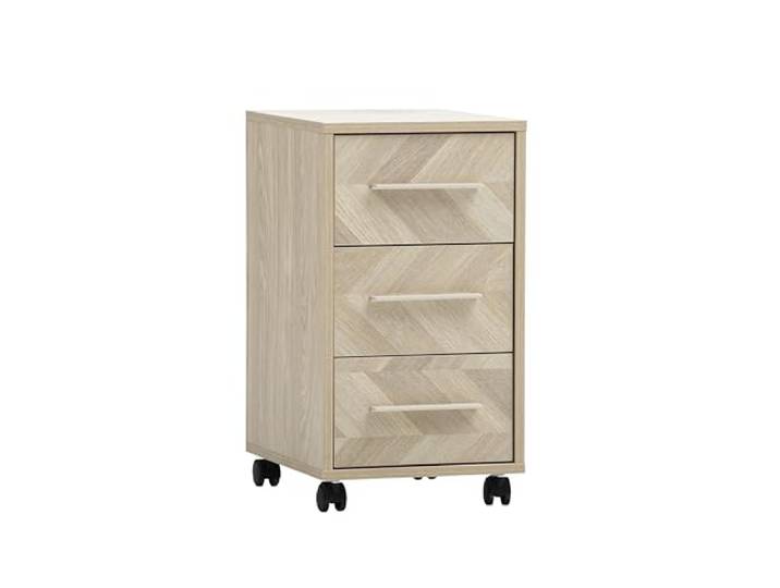 Schildmeyer Rollcontainer Arezzo 161124, eiche hell Dekor/Fischgräten Dekor, 32,6 x 39 x 59,7 cm