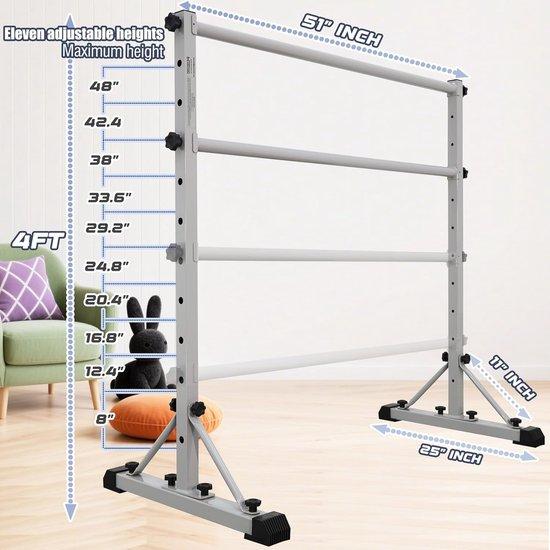 Ballet Barre - Tanz Bar - Tanz Training - Leicht verstellbar - 4 FT - Silber