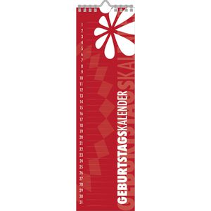 Alpha Geburtstagskalender 104001, Mini, jahresunabhängig, 9,5 x 33 cm