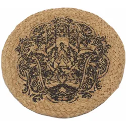 Natural Place Mat - Jute  - Hamsa Print