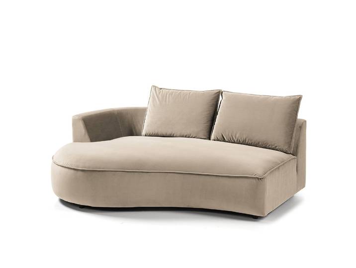 Modulottomane Gold/Beige Samt Shyla 196 x 146cm Ausrichtung links Modern