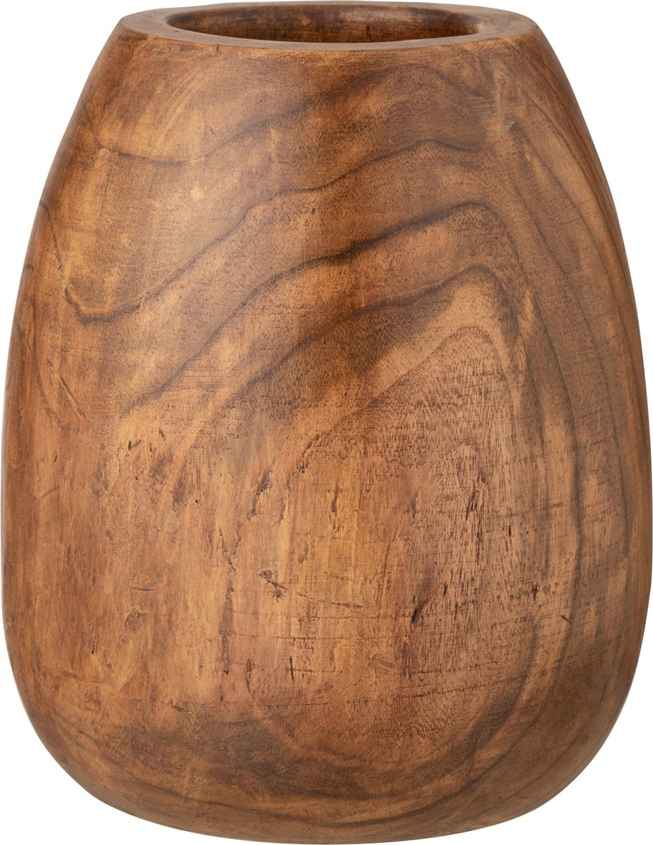 J-Line Bloempot Paulownia Hout Bruin Large Ø 43 cm