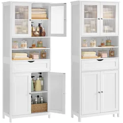 Vasagle, Badezimmerschrank, Badezimmerschrank mit Schublade und verstellbaren Ablagen (60 x 30 x 170 cm)