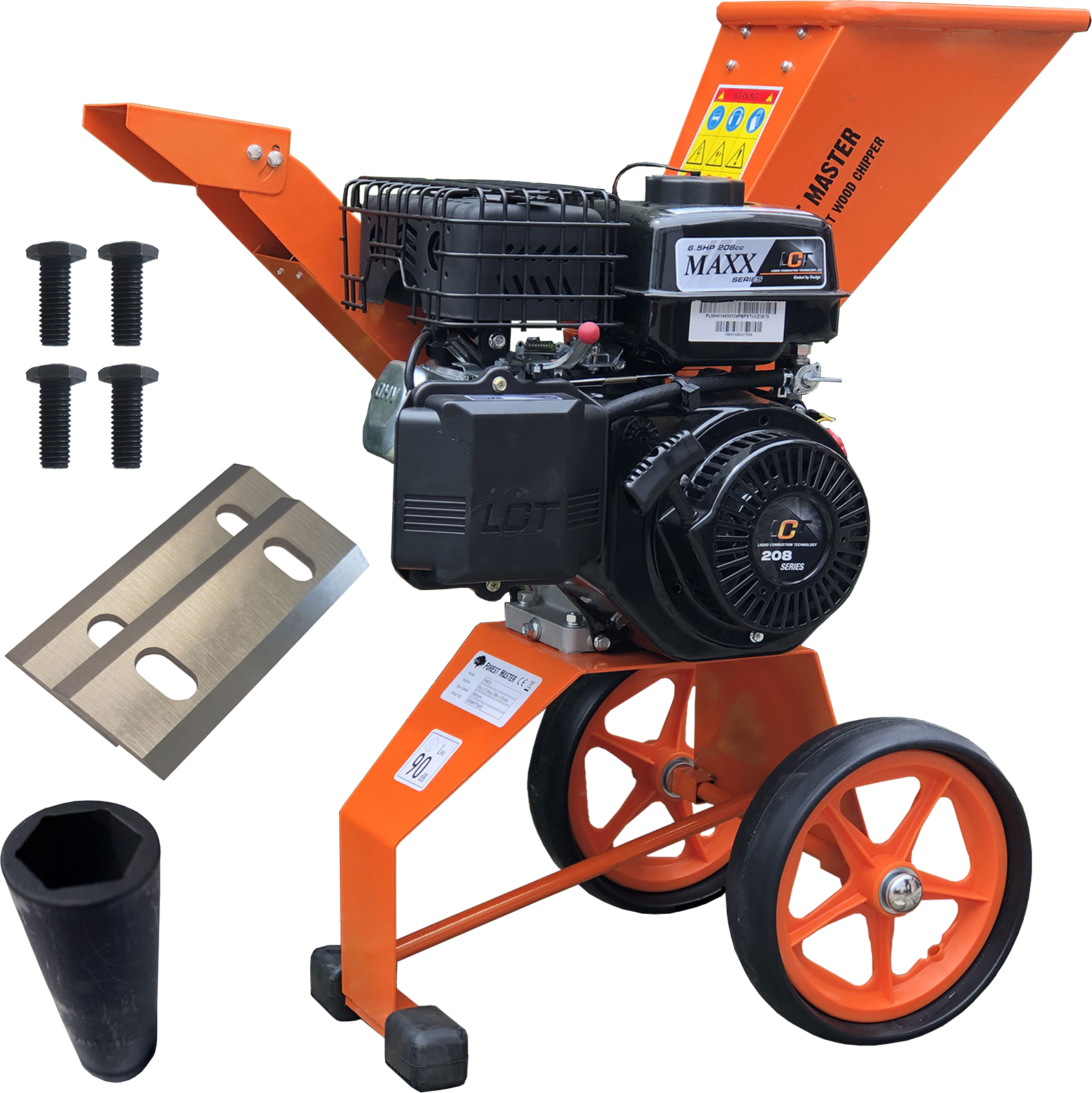 Forest Master Benzin Häcksler 6 PS 208ccm 4-Takt inkl. Messer Nuss und Schrauben