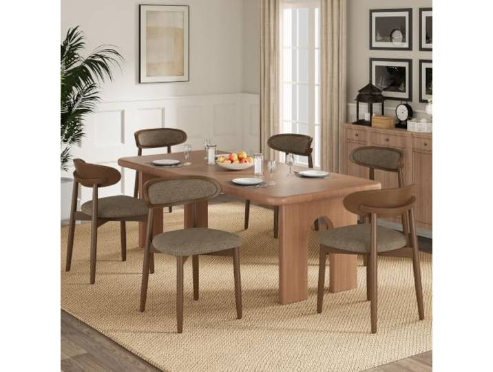 MALOL Esszimmerstühle 6er Set, Stühle Esszimmer, Ergonomischer Stuhl mit Massivholzrahmen, 5cm Schaumpolsterung, Bequeme Polstersitzfläche, Küchenstuhl für Zuhause und Gewerbe, Kamel