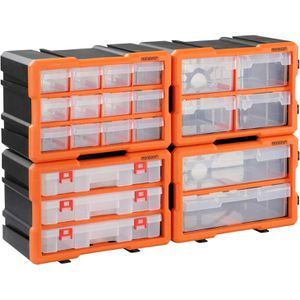 Monzana Kleinteilemagazin 109088, aus Kunststoff, 4-teiliges Set, Wandmontage, 59x39x16cm, 72 Fächer