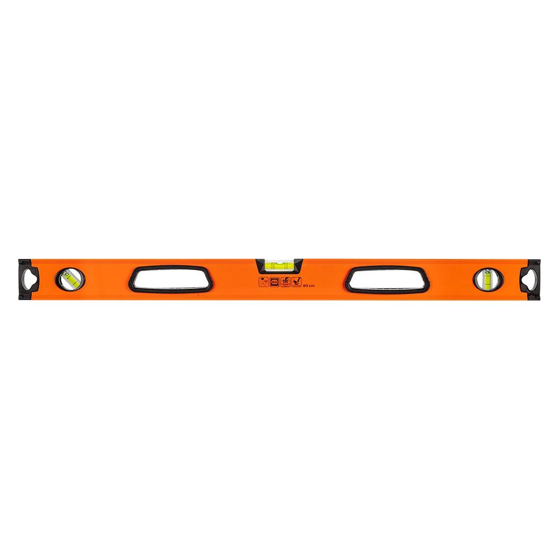 Neo Wasserwaage (Aluminium-Wasserwaage mit Griff, 3 Flaschen, Magnet, gefräste Messflächen, 80 cm) (80 cm) (TOP-71-113)