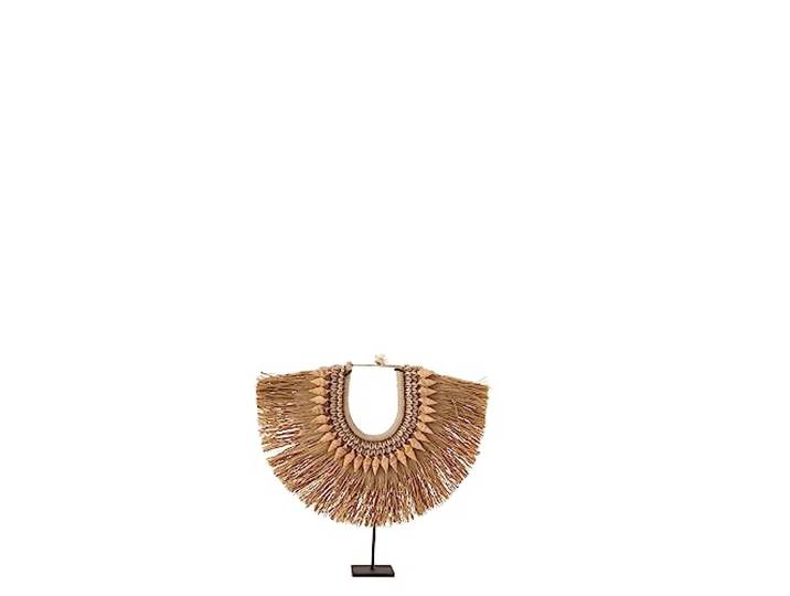 J-Line Ketting+Staander Dora Schelpen/Zeegrass Beige Small