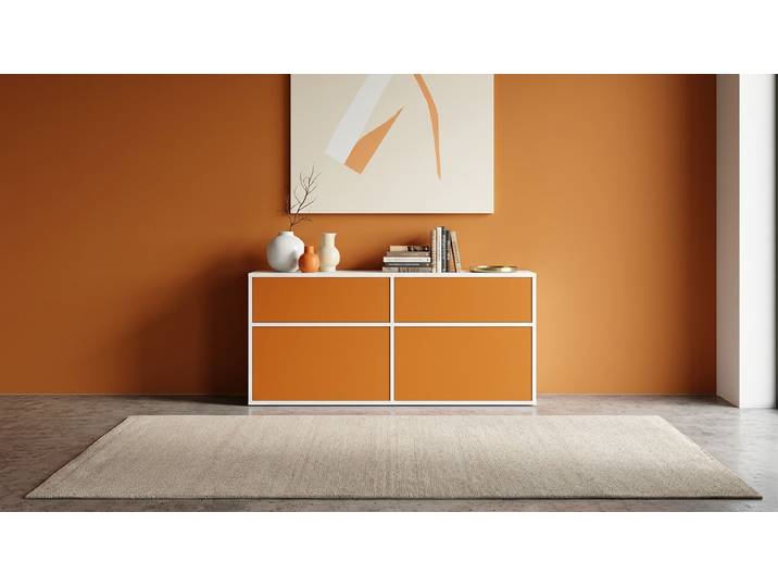 Bunte Doppelkommode nach Maß MDF Lackiert Signal­weiß RAL&nbsp;9003