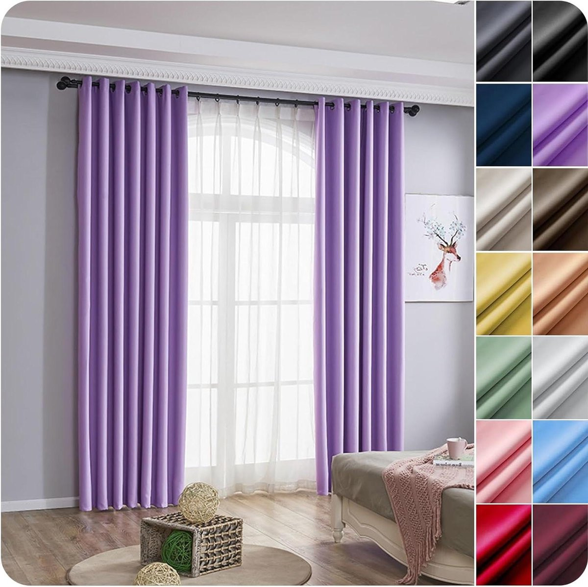 Thermisch isolerend deurgordijn purper 180 x 160 cm