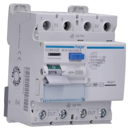 Hager FI-stroomonderbreker 4p 10kA 40A 30mA type B CDB640E