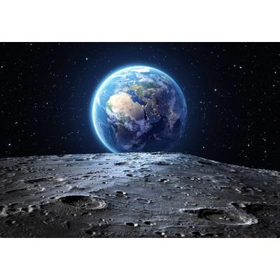 Fototapete PAPERMOON "Erde vom Mond", bunt, B:2,5m L:1,86m, Vlies, Tapeten