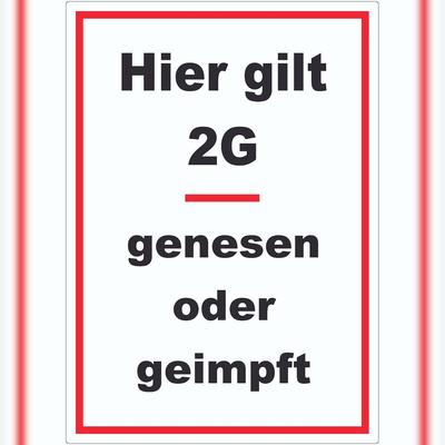 HB-Druck Hier gilt 2G Hinweis Aufkleber mit Text A1 (594x841mm)
