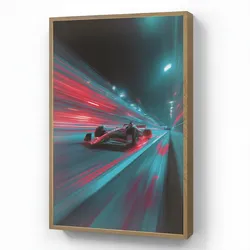 NACHTTISCHLAMPE MIT AKKU Rennwagen - Rot - Geschwindigkeit 60x90 cm
